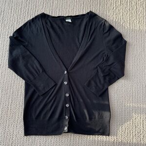 J Crew Crystal Button Cotton Featherweight Cotton Cardigan